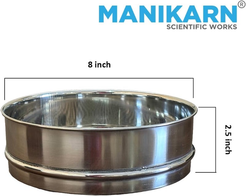 MANIKARN Test Sieve 8 Inch (200mm) – 600 Micron Mesh, ASTM No. 30 – Grade 304 Stainless Steel Frame & Mesh – Laboratory Sieve for Soil, Sand, and Particle Size Analysis - Image 3